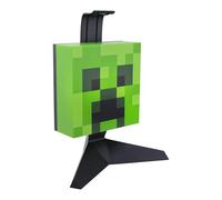 Soporte de Auriculares Creeper Minecraft - Soporte Oficial con 2 Modos de Luz, Decoración Gamer USB, 23.7cm