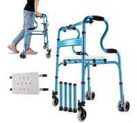 Soporte de ayuda para caminar con tabla de baño, altura ajustable, andador vertical para personas mayores, ayuda plegable para la vida diaria