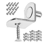 Soporte de balda en L D5, 12 pzs, soporte de balda para taladros de Ø 5 mm, con escuadra en L de 19 x 15 x 13 mm, de acero macizo, inoxidable, mueble de soporte de balda, mueble de soporte de balda