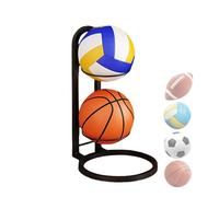 Soporte de baloncesto - Estante de exhibición de voleibol de hierro | Organizador multicapa para bolas | Estante de almacenamiento multifuncional para el dormitorio | Soporte de equipo deportivo de