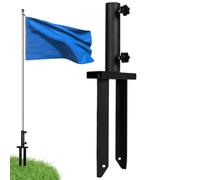 Soporte de bandera de metal | Spike de tierra de metal pesado con ,37 cm Puerta de caña reutilizable, resistente marco para patio, cort