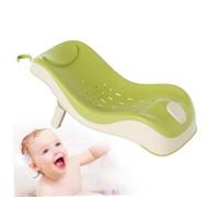 Soporte de baño de bebé, baño ergonómico de sumidero ergonómico de 55x29 cm con orificio de drenaje, altura ajustable bañera plegable para viajar en el hogar (verde)