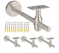 Soporte de barandilla de escalera ajustable de acero inoxidable 304 de 250 mm de largo para pasamanos, soporte inferior plano duradero para instalación de escaleras