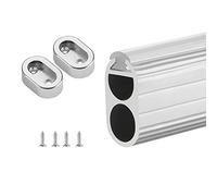 Soporte de barra de armario resistente, antideslizante, ovalado, para lavandería, ropa, soporte para colgar ropa, aleación de aluminio, ahorro de espacio para armarios, 14 pulgadas de longitud con