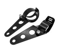 Soporte de Barra de Luz Soportes universales para faros delanteros de motocicleta de 28 a 46 mm, ajuste de faros, soporte de lámpara de señal de giro Abrazaderas de Tubo de Luz(Black size1)