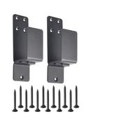 Soporte de barra de seguridad para puerta de madera de 2 x 4, kit de soportes de acero resistente para protección del hogar, diseño reforzado en forma de U para puertas interiores y exteriores, negro
