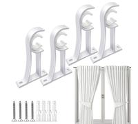 Soporte de barra, hardware para ventanas, soporte de barra - Heavy Duty Closet Pole Support Set de 4, Heavy -Duty - Soporte de barra para barra de cortina de pared de 1 pulgada para hogar y hotel