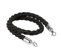 Soporte de barrera de cuerda de cáñamo - Cuerda de control de multitudes de 9 pies para vestíbulo delantero y entrada, opciones duraderas en negro, gris, rojo, azul para divisor de línea