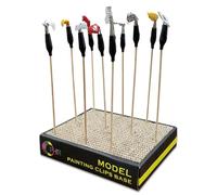 Soporte de base con clip de color OPHIR modelo con 10 clips para colorear para aerógrafo, hobby, manualidades, pintura, Negro