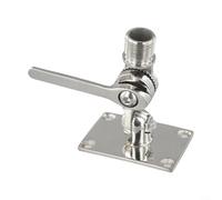 Soporte de base de antena VHF marina ajustable, acero inoxidable 316, 93 x 64 mm, diseño giratorio dual para una recepción óptima, se adapta a antenas estándar de 1 pulgada en barcos