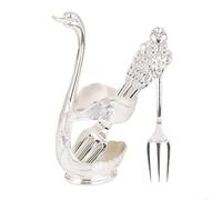 Soporte de base de cisne con 6 cucharas, vajilla elegante para experiencias gastronómicas modernas (D)
