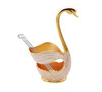 Soporte de base de decorativo | Cena de metal Swan Base Holder Fork Organizer - Cena de metal Swan Base Holder Stack Stand Caxe Spoons Rack