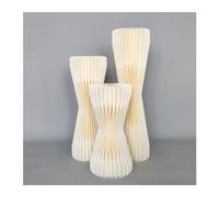 Soporte de base de pastel de columnas de papel, 3 piezas de pedestales de pantalla, centros de mesa de boda, soporte de flores para cilindro de exhibición (beige)