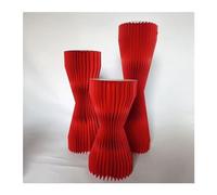 Soporte de base de pastel de columnas de papel, 3 piezas de pedestales de pantalla, centros de mesa de boda, soporte de flores de cilindro de exhibición (Rosso)