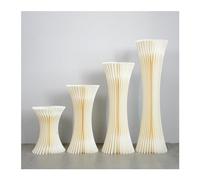 Soporte de base de pastel de columnas de papel plegable, centros de mesa de boda, soporte para jarrones de cartón, mesa de postres de cumpleaños de fiesta (B-15,75 pulgadas)