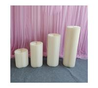Soporte de base de pastel de columnas de papel plegable, columna romana de cartón de centro de mesa de boda, estante de cartón de decoración de fiesta de cumpleaños (blanco)