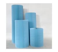 Soporte de base de pastel de columnas de papel plegable, columna romana de cartón de centro de mesa de boda, estante de cartón de decoración de fiesta de cumpleaños (azul)