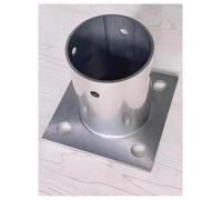 Soporte de base de poste redondo, anclaje de 1 a 8 pulgadas para postes de valla, brida de suelo con pernos y tornillos, soporte de columna resistente, ideal para cubiertas y estructuras al aire libre