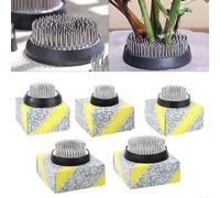 Soporte de base segura para herramientas florales Ikebana con pines dorados y características de protección (D34)