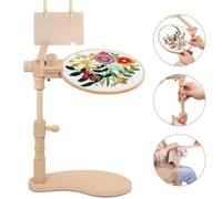 Soporte de bastidor de bordado, soporte giratorio de madera, marco de punto de cruz, marco de madera para manualidades, soporte de bastidor de bordado manos libres para manualidades
