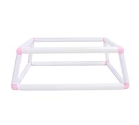 Soporte de bastidor para bordado de doble capa con clip, soporte para aro de punto de cruz con diseño portátil, estante de plástico para labores de costura, ideal para proyectos de (Rosa)