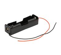 Soporte de batería 18650 de 10 piezas, caja de batería 18650 de una sola ranura negra con conexión en serie de 2 cables conductores