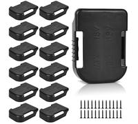 Soporte De Batería para Makita,12 Piezas 18 V Soporte De Pared para Batería Makita,Soportes para Batería Makita,Clips De Batería Ranuras para Batería De Herramienta De Iones De Litio