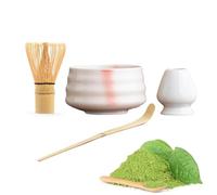Soporte de batidor, batidor y set de cuchara,Juego de té natural y seguro | Kit profesional resistente para amigos de la familia, colegas, cocina de campo, comedor, amantes de