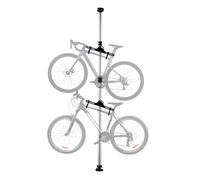 Soporte de bicicletas telescópico para 2 bicis de 20 kg para ahorro de espacio ajustable entre 160-340 cm con brazos de apoyo 360°
