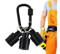 Soporte de Bits - Porta-Bits de Destornillador | Bit Holder Black Carabiner | Carabiner de llaves portátiles compactas de liberación rápida para técnicos de mantenimiento de carpinteros de