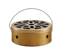 Soporte de bobina de hierro portátil con mango de calor | Stainless Steel Portable Box with Lid, Handle | Incense Stand | for Indoor Outdoor Camping Garden Home Patio Picnic Backyard BBQ