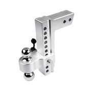 Soporte de Bola de Enganche de Remolque Ajustable for Receptor de 2,5 Pulgadas, Enganche de elevación/caída de 10 Pulgadas, 18500 LB, Bolas de 2" y 2-5/16", Plateado Distribución del Peso