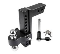 Soporte de bola de enganche de remolque ajustable negro para receptor de 2,5 pulgadas Enganche de elevación de caída de 10 pulgadas 18500LBS Bolas de 2 pulgadas y 2-5/16 pulgadas compatibles con