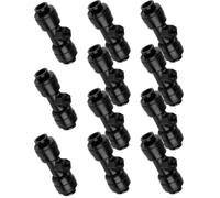 Soporte de Boquilla de Riego 11 Piezas de Plástico Negro Antideslizante | Tuberías de Goteo y Patio, Montaje Modular, Incluye Tapón, Uso en Jardinería y Cultivo Floral
