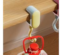 Soporte de borde de escritorio sin taladro, gancho ajustable para mochila de 0 5 a 3 3 cm, fuerte capacidad de carga para organizar bolsas en la escuela y espacios de trabajo (amarillo y azul)