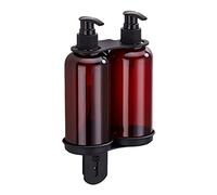Soporte de botella de ducha Soporte de botella de jabón montado en la pared para el doble de 300 ml Dispensador Shampoo Ratch de acero inoxidable para la cocina del baño con tornillos Negro