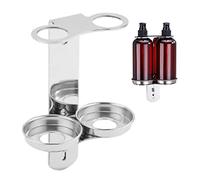 Soporte de Botella de Ducha Soporte de Botella de jabón montado en Pared para el Doble de 300 ml Dispensador Shampoo Ratch de Acero Inoxidable para Cocina del baño con Tornillos de Plata