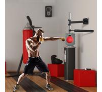 Soporte de boxeo HOMCOM en la pared ajustable con barra de reflexión , plegable para adultos y adolescentes