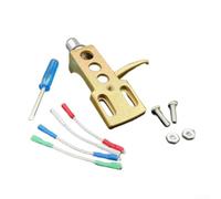 Soporte de brazo de aluminio 4PIN chapado en oro para tocadiscos (dorado)