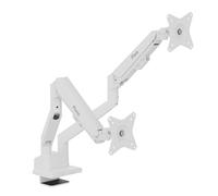 Soporte de Brazo para monitores duales Pixio PS1D Wave Blanco - Compatible con monitores hasta 32" y 19,8 lbs. VESA, gestión de Cables integrada y diseño ergonómico para tu Espacio de Trabajo.
