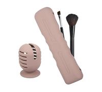 Soporte de brochas y esponja de maquillaje de viaje, soporte de silicona moderno y portátil, organizador de herramientas de maquillaje suave y elegante para viajes