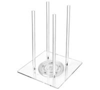 Soporte De Buñuelo Acrílico | Torre Del Titular De La Donuta 20x20x25cm | Pantalla De Pastel De Postre Transparente | Borra Pantallas De Postres Con Base Giratoria | Donuts Y Portabagel Para F