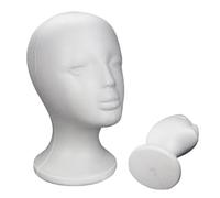 Soporte de cabeza de maniquí de espuma para peluca, auriculares y sombrero