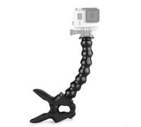 Soporte de cabeza flexible para cámaras de acción, soporte de clip de poste de escritorio para resistencia a las vibraciones, plástico negro para fotografía y grabación de video (interfaz única)