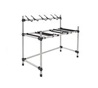Soporte de cabina de DJ portátil para tocadiscos y CDJs 121 x 160 x 59cm | Cabina DJ portátil de dos niveles, brazos ajustables para portátiles y mezcladores, placas ajustables para giradiscos y CDJ