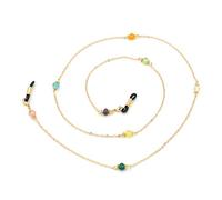 Soporte de cadena para cuentas de moda, correa para el cuello, cuerda de metal, color dorado