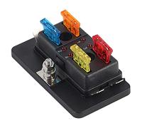 Soporte de Caja de fusibles de 4 vías con Luces de Advertencia LED ATC ATC ATO Bloque de fusibles para automóvil