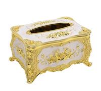 Soporte de Caja de pañuelos de Rosas, portavasos de doras Cubierta de la Caja de la Caja de la servilleta Facial Organizador de Toalla de Papel para el Dormitorio de la casa Baño