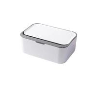 Soporte de Caja de Tejido Elegante, Caja de Almacenamiento pañuelos con Tapa for toallitas húmedas y Organizador mascarillas Sellado, Multicolor(Whitegray)