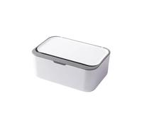 Soporte de Caja de Tejido Elegante, Caja De Pañuelos con Tapa Y Funda for Toallitas Húmedas Mascarilla Multicolor 9x13x7,8cm(White Gray)